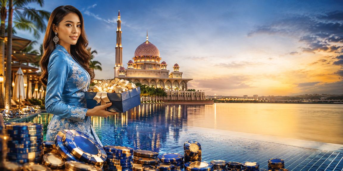 A female user in a Putrajaya baju kurung exploring the 311 Malaysia casino and betting platform